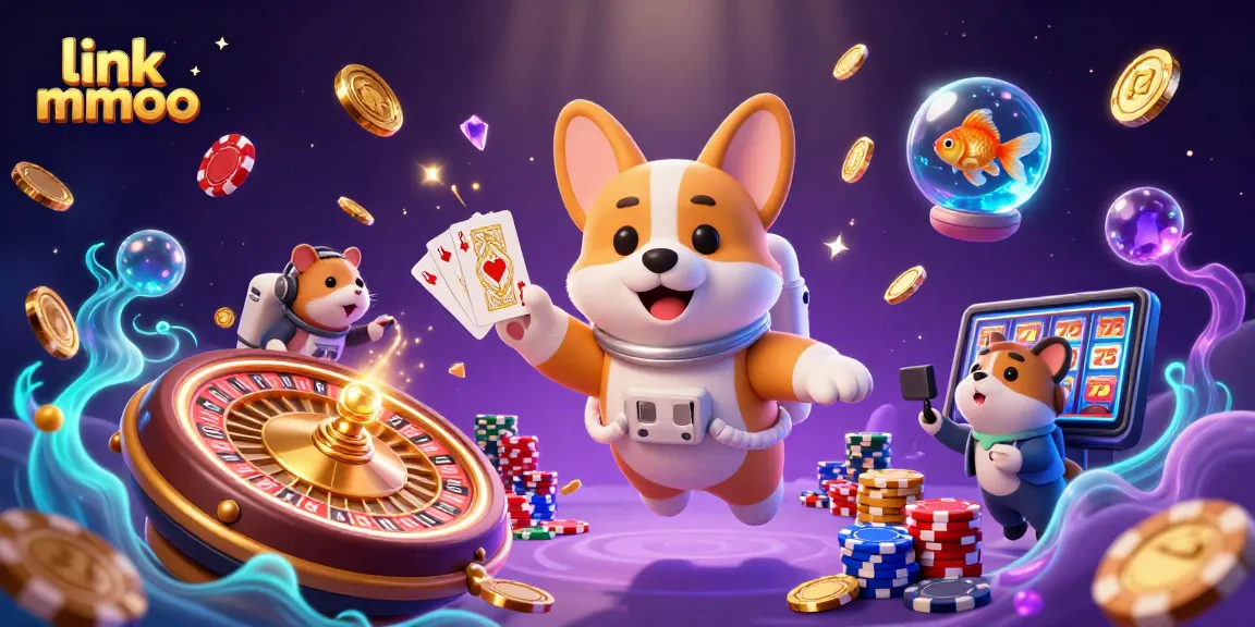 Experience the vibrant thrill of link mmoo with our 3D casino scene featuring a corgi astronaut.
