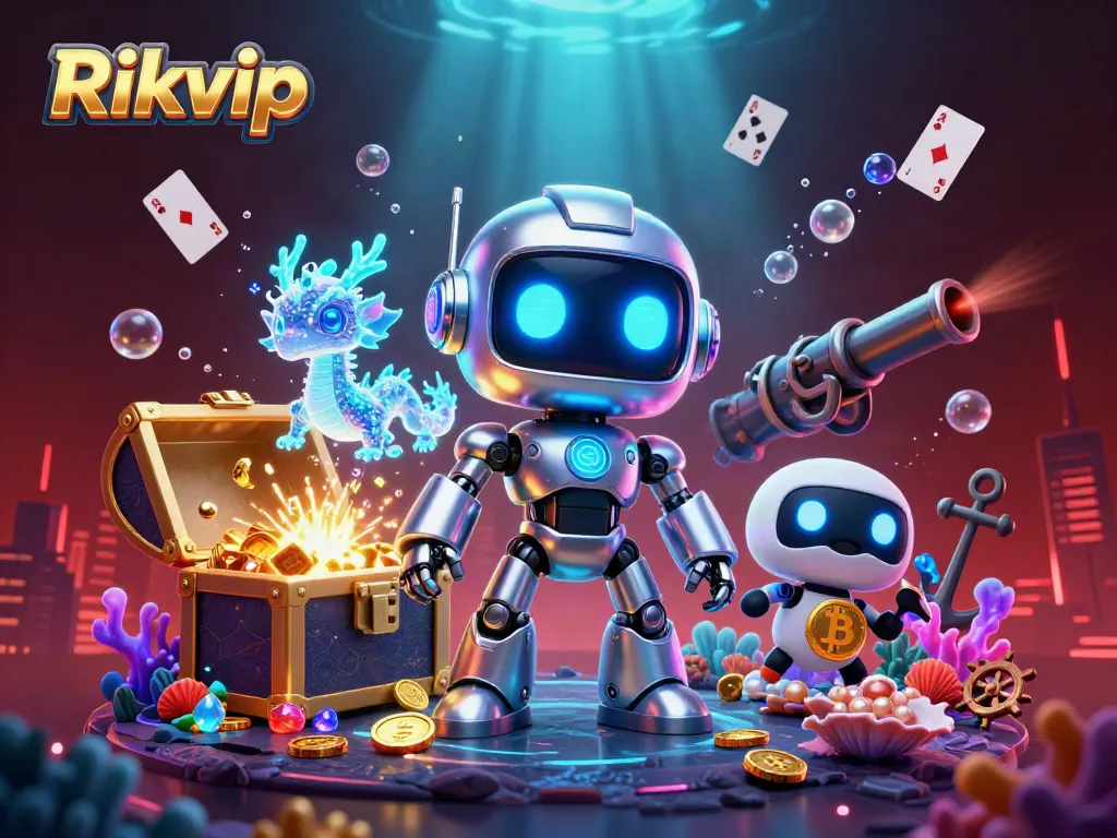 Experience betting excitement with Rikvip, showcasing vibrant underwater visuals and dynamic gaming elements.