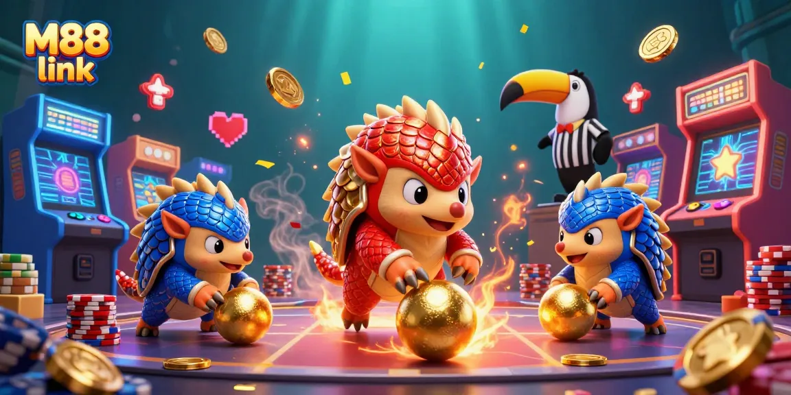Experience the excitement of betting with M88 link in a vibrant casino-themed digital illustration.