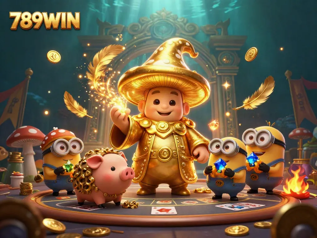 Engage with the thrilling world of 789WIN through this colorful and dynamic casino-themed illustration.