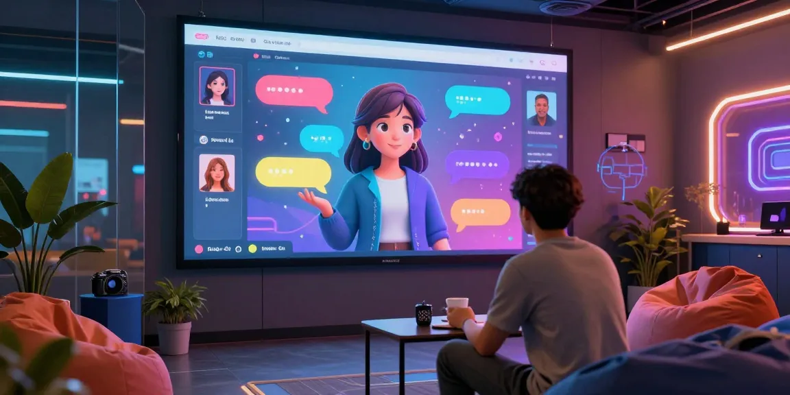 Engaging character ai nsfw interaction with customizable AI companion in modern chat room.