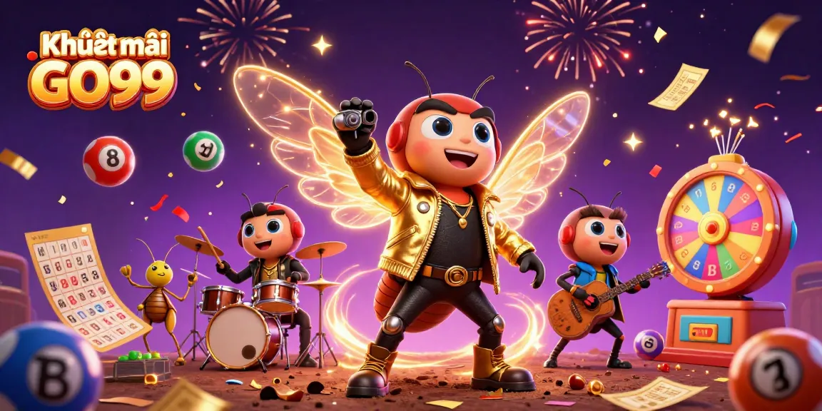 Experience thrilling Khuyến mãi GO99 with vibrant illustrations of lottery and casino excitement.