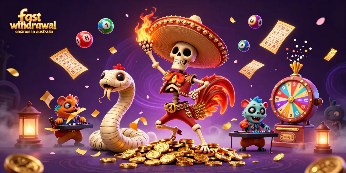 Celebrate fast withdrawal casinos in Australia with lively characters and dynamic gaming elements.