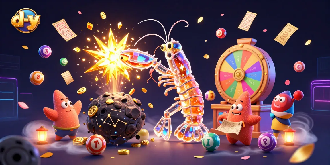 Experience dynamic wins with d-y as a galactic mantis shrimp punches through golden gems in this vibrant casino scene.