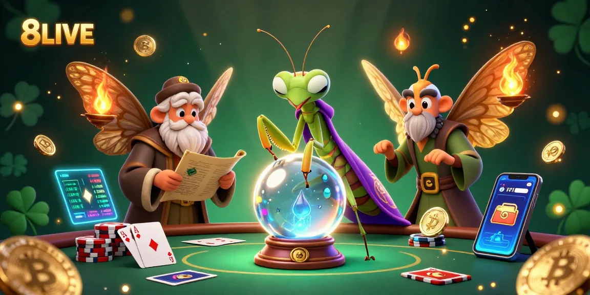 Experience thrilling poker action and crypto excitement with 8LIVE’s vibrant illustration